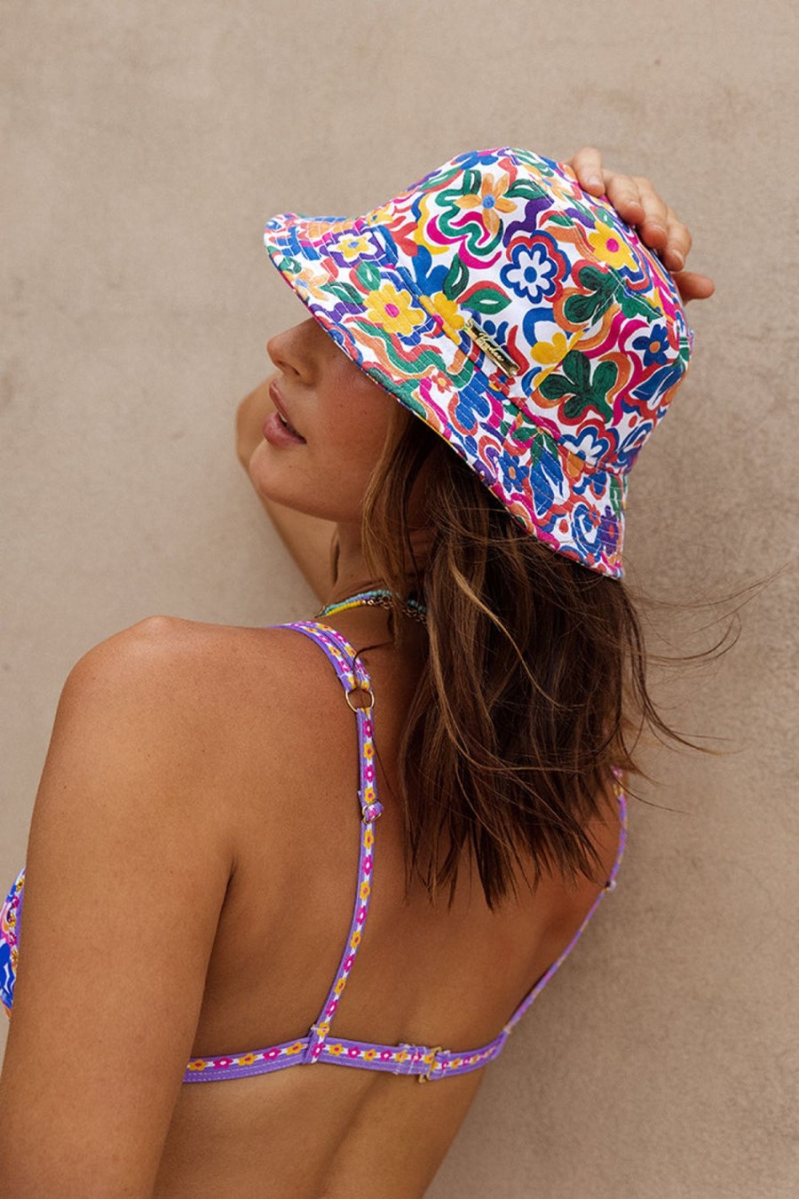 Women Bydee Accessories | Bucket Hat In Salsa